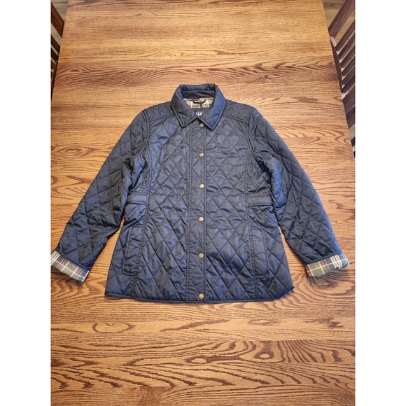 L.L. Bean Jackets & Blazers - LL Bean Quilted Riding Jacket Womens Size Small Navy Blue Chore Barn Coat